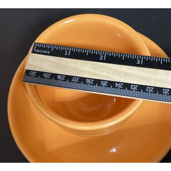 Fiestaware Tangerine Orange Teacup Saucer Fiesta HLC USA Cup Plate Mug 2013 BBBC - Picture 5 of 5